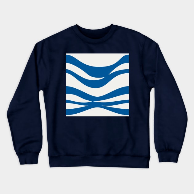 Blue Waves Pattern Crewneck Sweatshirt by Belcordi